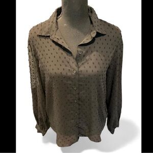 H&M Olive Button-Down Shirt